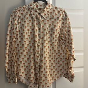 Spartina 449 Lois Top with Orange Floral Pattern